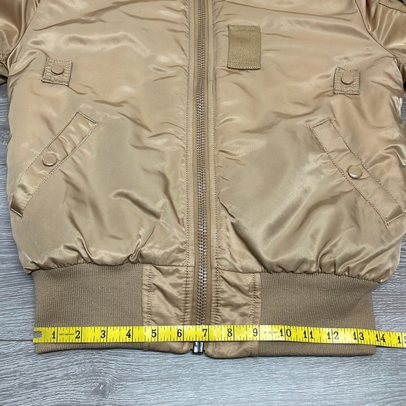 Alpha Industries B-15 Bomber Jacket Gold Nylon Removable Faux Fur Collar XS - Picture 8 of 16